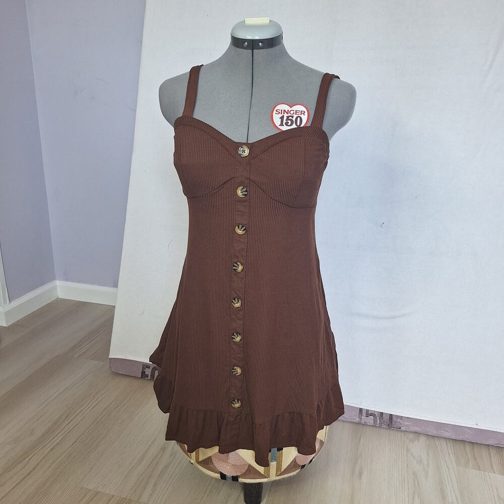 NoBo Forest Fairy Mini Dress Sz 7-9 Brown Fit and Flare Babydoll Whimsy